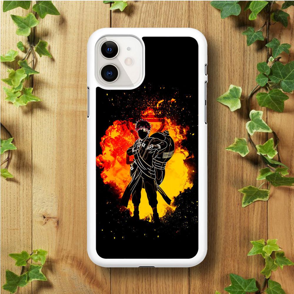 Gaara Silhouette iPhone 11 Case-Rubber / White (2D Case)-Xtracase