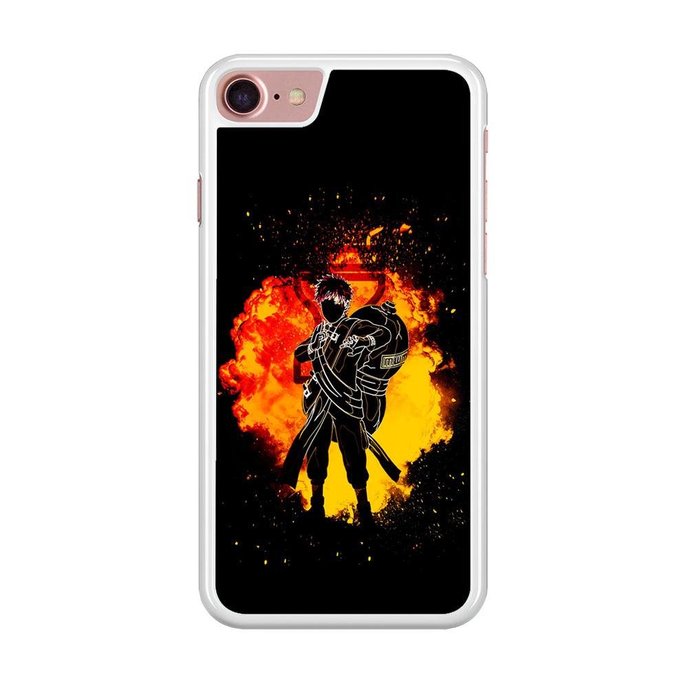 Gaara Silhouette iPhone SE 2020 Case-Rubber / White (2D Case)-Xtracase