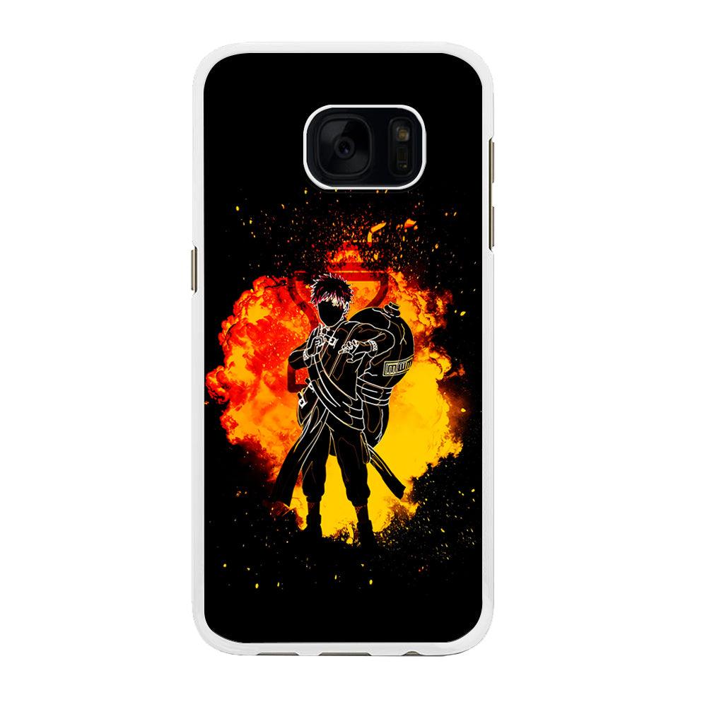 Gaara Silhouette Samsung Galaxy S7 Edge Case-Rubber / White (2D Case)-Xtracase