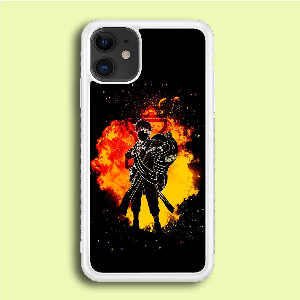 Gaara Silhouette iPhone 12 Case-Rubber / White (2D Case)-Xtracase