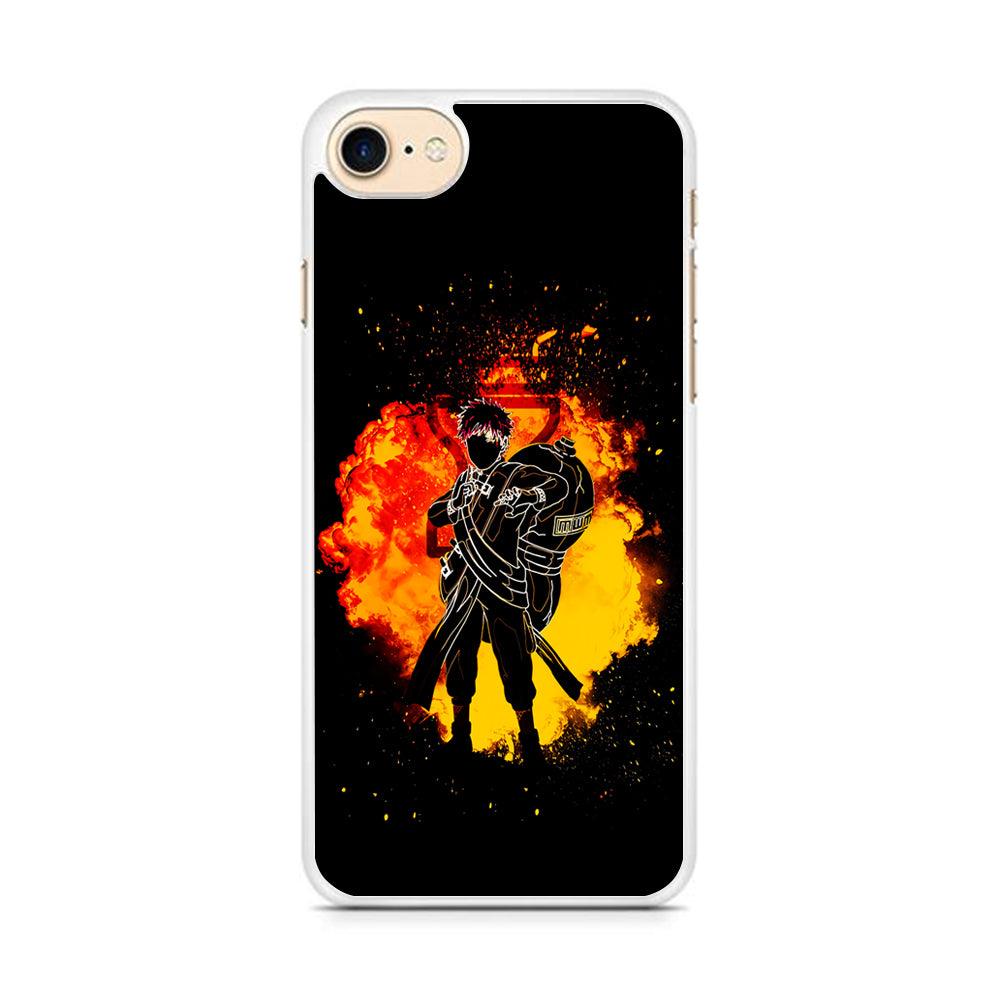 Gaara Silhouette iPhone 7 Case-Rubber / White (2D Case)-Xtracase