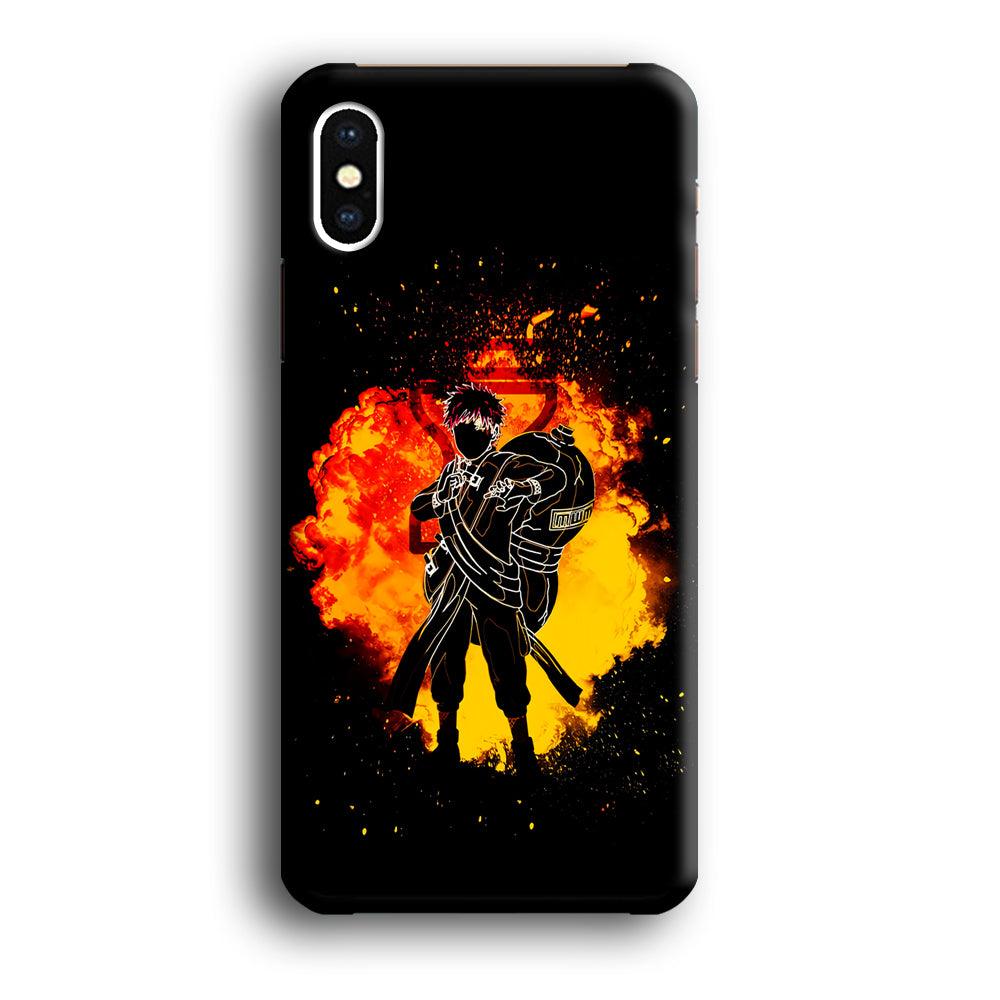Gaara Silhouette iPhone Xs Case-Plastic / Full Wrap (3D Case)-Xtracase