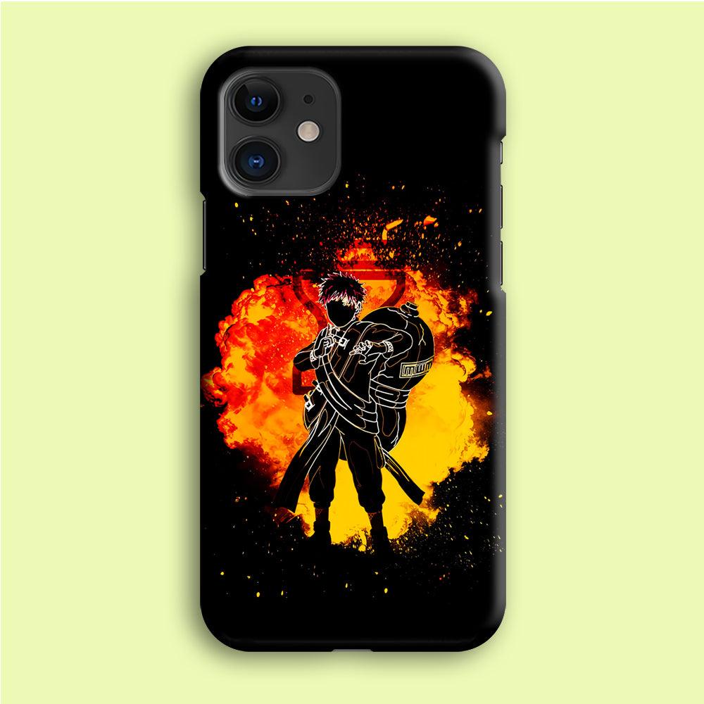 Gaara Silhouette iPhone 12 Case-Plastic / Full Wrap (3D Case)-Xtracase