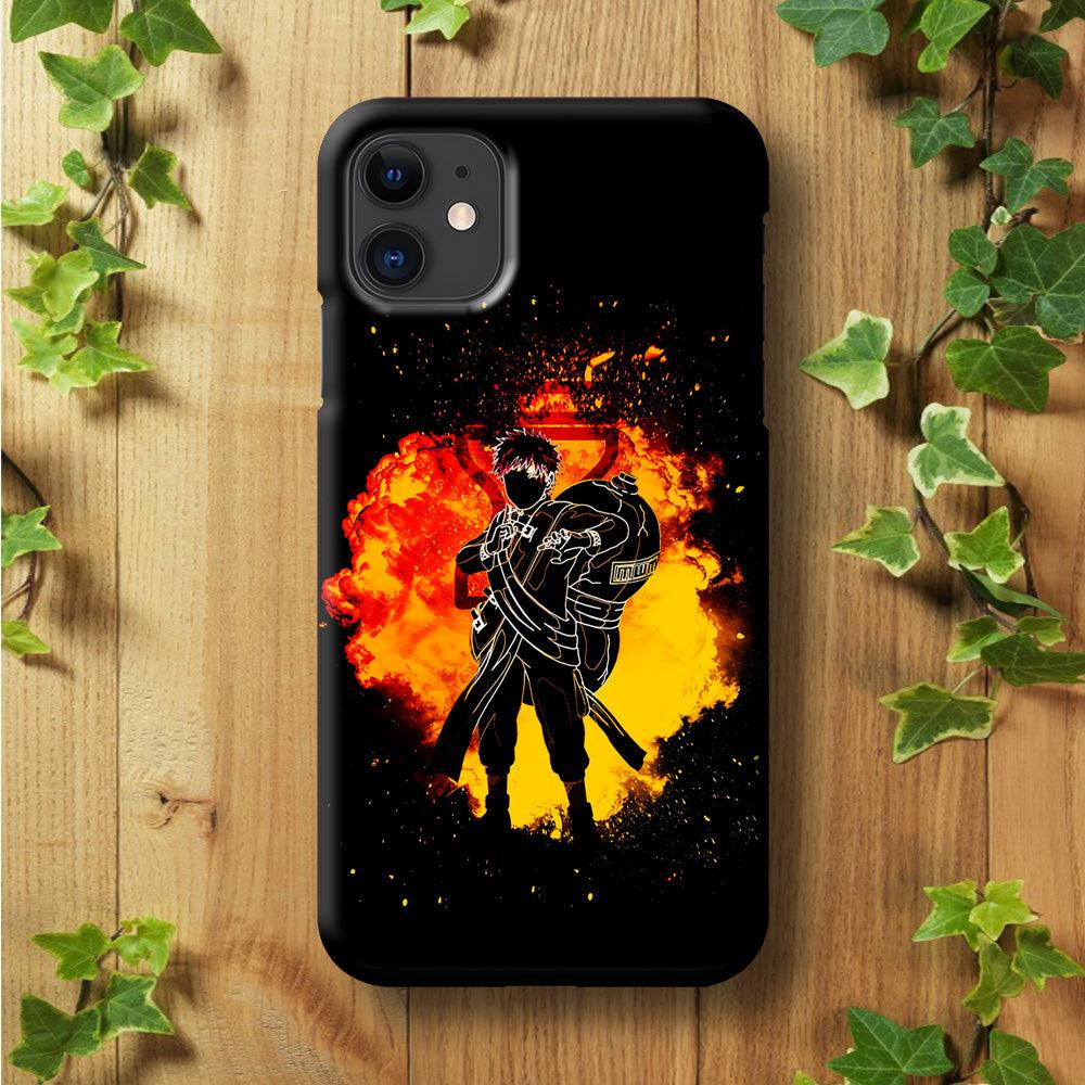 Gaara Silhouette iPhone 11 Case-Plastic / Full Wrap (3D Case)-Xtracase