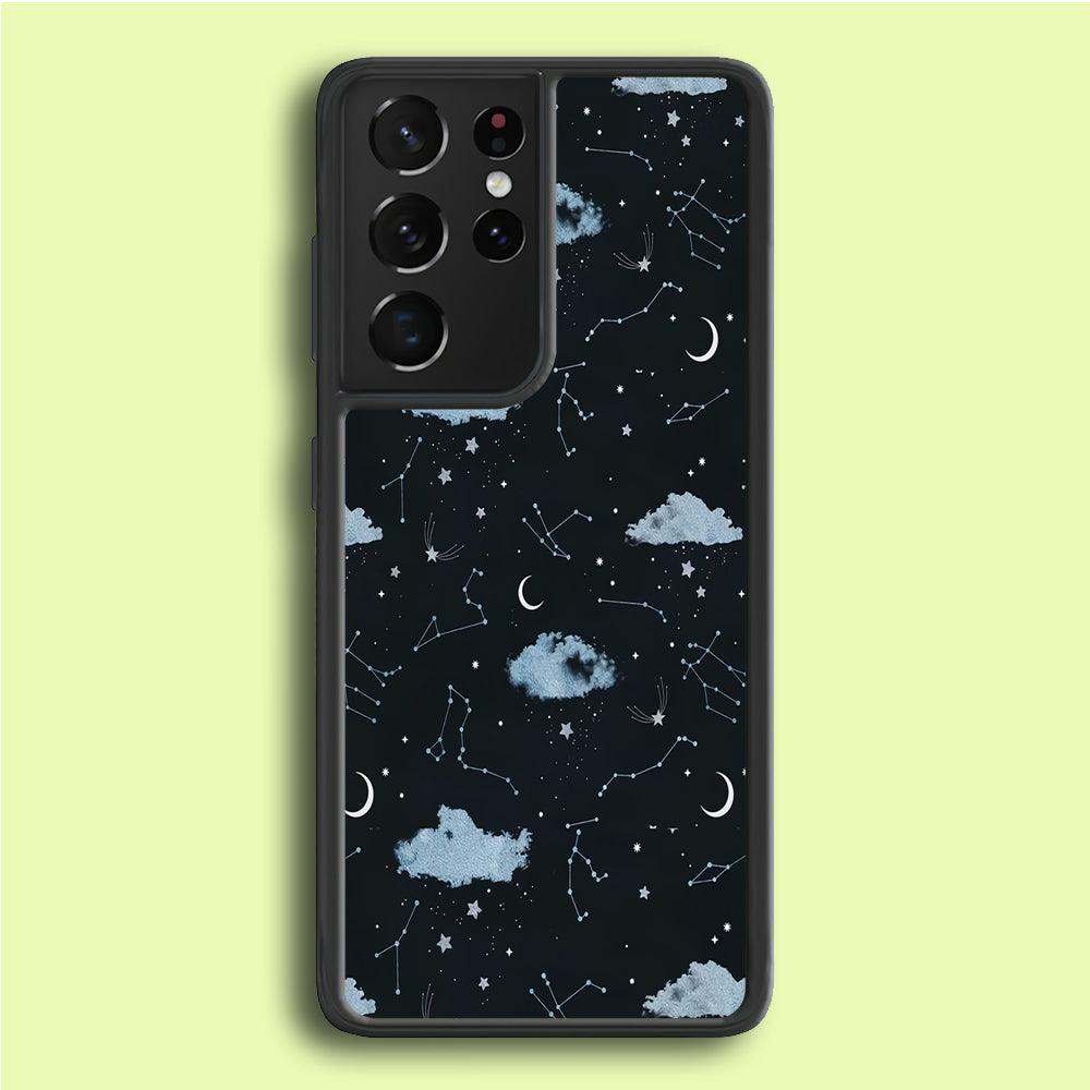 Galaxy Art 001 Samsung Galaxy S21 Ultra Case-Rubber / Black (2D Case)-Xtracase