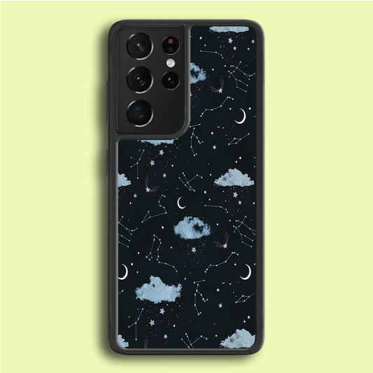 Galaxy Art 001 Samsung Galaxy S21 Ultra Case-Rubber / Black (2D Case)-Xtracase