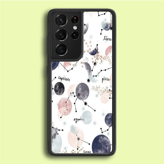 Galaxy Art 002 Samsung Galaxy S21 Ultra Case-Rubber / White (2D Case)-Xtracase