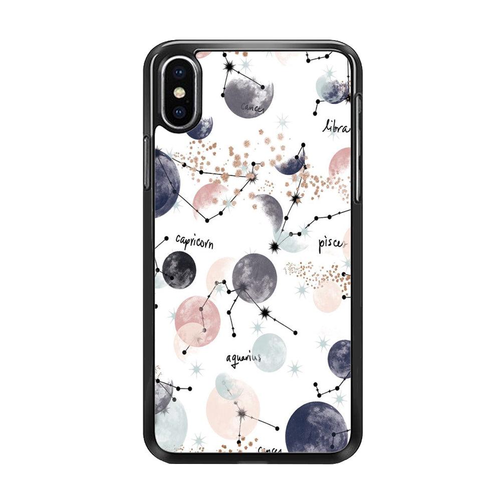 Galaxy Art 002 iPhone Xs Case-Rubber / Black (2D Case)-Xtracase