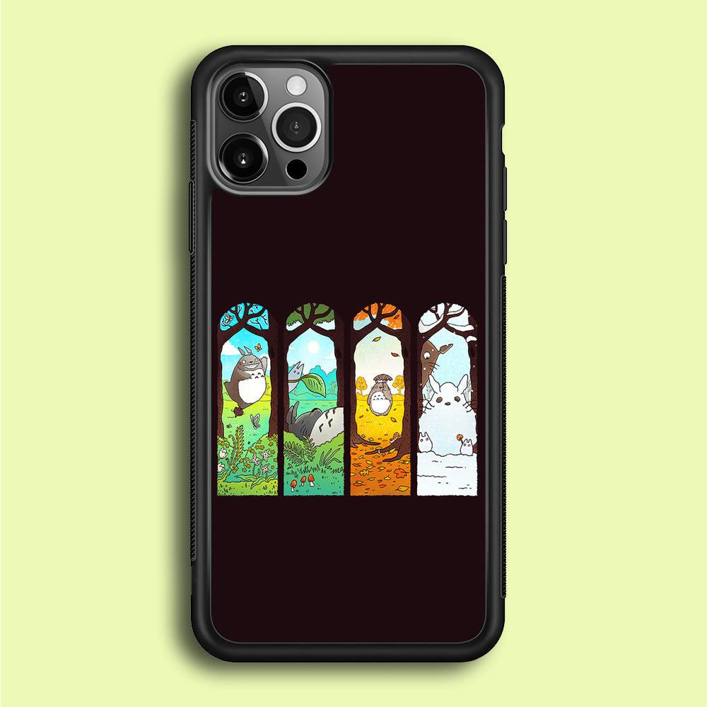 Ghibli Elemental Charms Brown iPhone 12 Pro Max Case-Rubber / Black (2D Case)-Xtracase