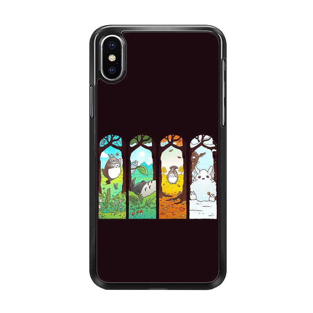 Ghibli Elemental Charms Brown iPhone X Case-Rubber / Black (2D Case)-Xtracase