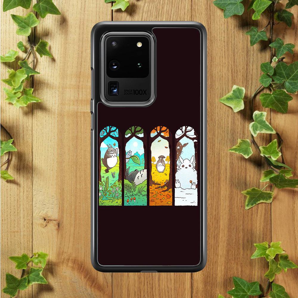 Ghibli Elemental Charms Brown Samsung Galaxy S20 Ultra Case-Rubber / Black (2D Case)-Xtracase