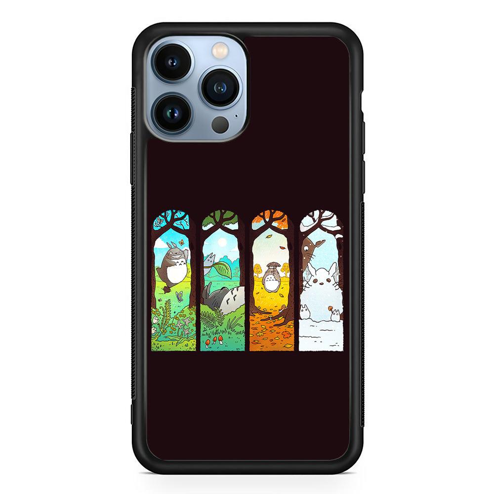 Ghibli Elemental Charms Brown iPhone 13 Pro Max Case-Rubber / Black (2D Case)-Xtracase