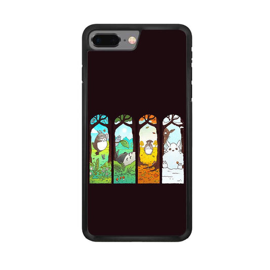 Ghibli Elemental Charms Brown iPhone 8 Plus Case-Rubber / Black (2D Case)-Xtracase