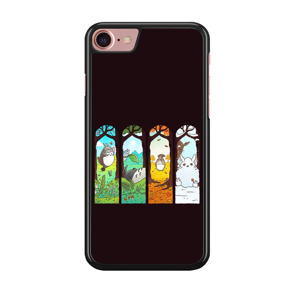 Ghibli Elemental Charms Brown iPhone SE 2020 Case-Rubber / Black (2D Case)-Xtracase