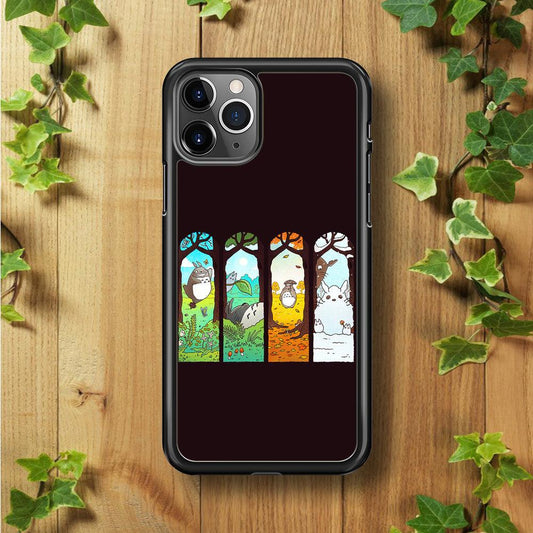 Ghibli Elemental Charms Brown iPhone 11 Pro Case-Rubber / Black (2D Case)-Xtracase
