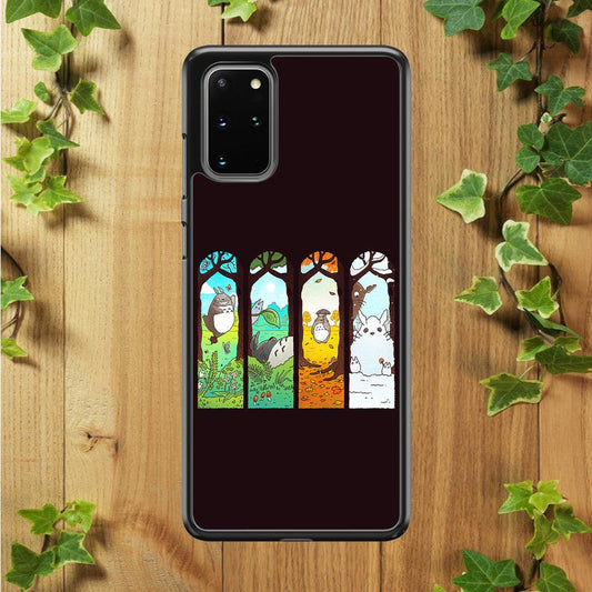 Ghibli Elemental Charms Brown Samsung Galaxy S20 Plus Case-Rubber / Black (2D Case)-Xtracase