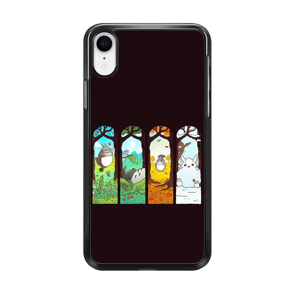 Ghibli Elemental Charms Brown iPhone XR Case-Rubber / Black (2D Case)-Xtracase