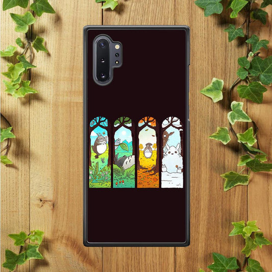 Ghibli Elemental Charms Brown Samsung Galaxy Note 10 Plus Case-Rubber / Black (2D Case)-Xtracase