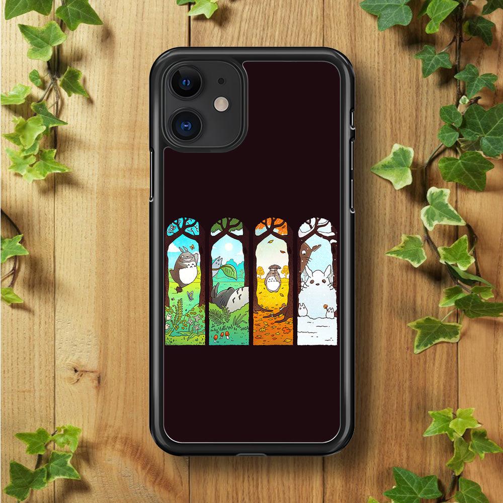 Ghibli Elemental Charms Brown iPhone 11 Case-Rubber / Black (2D Case)-Xtracase