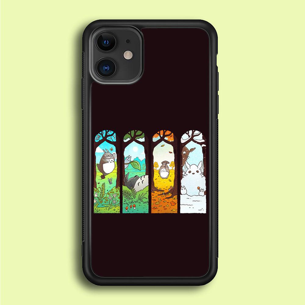 Ghibli Elemental Charms Brown iPhone 12 Case-Rubber / Black (2D Case)-Xtracase