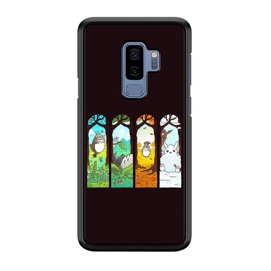 Ghibli Elemental Charms Brown Samsung Galaxy S9 Plus Case-Rubber / Black (2D Case)-Xtracase