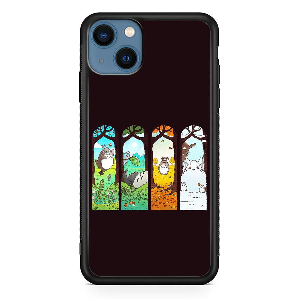 Ghibli Elemental Charms Brown iPhone 13 Pro Case-Rubber / Black (2D Case)-Xtracase