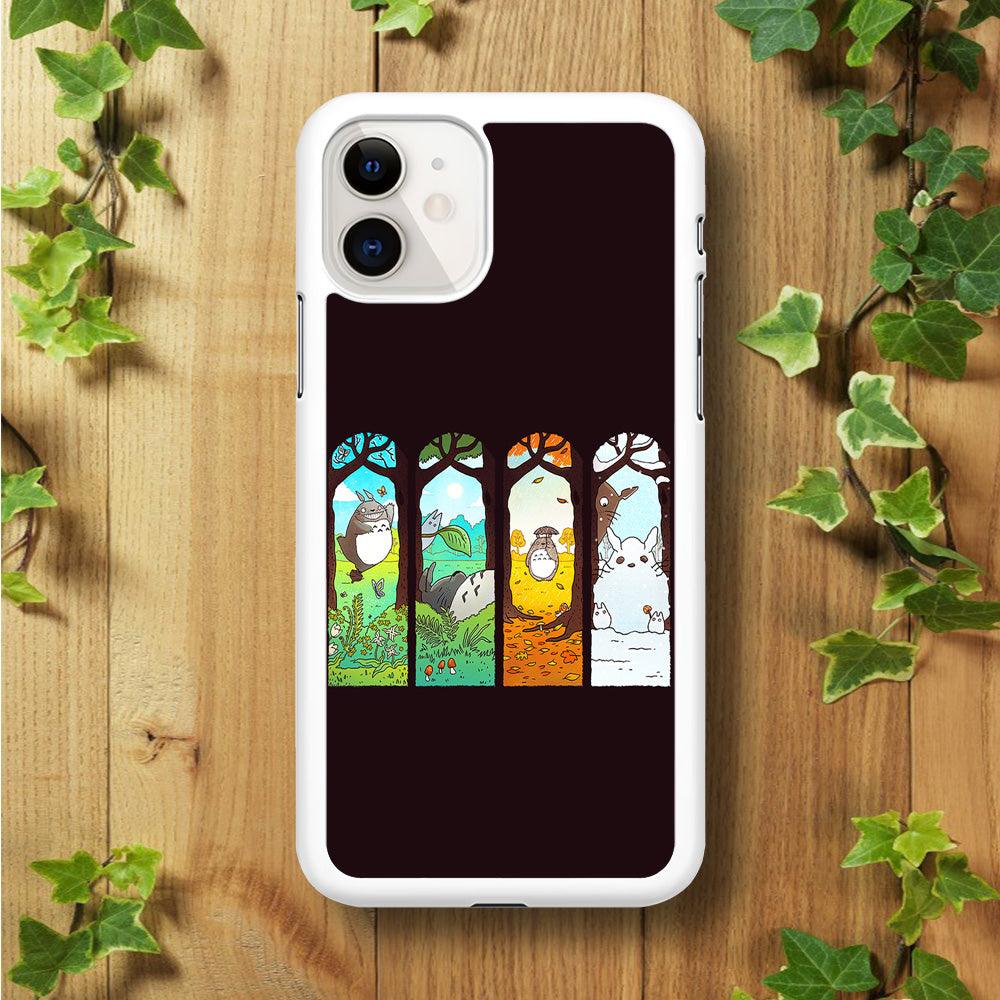 Ghibli Elemental Charms Brown iPhone 11 Case-Rubber / White (2D Case)-Xtracase
