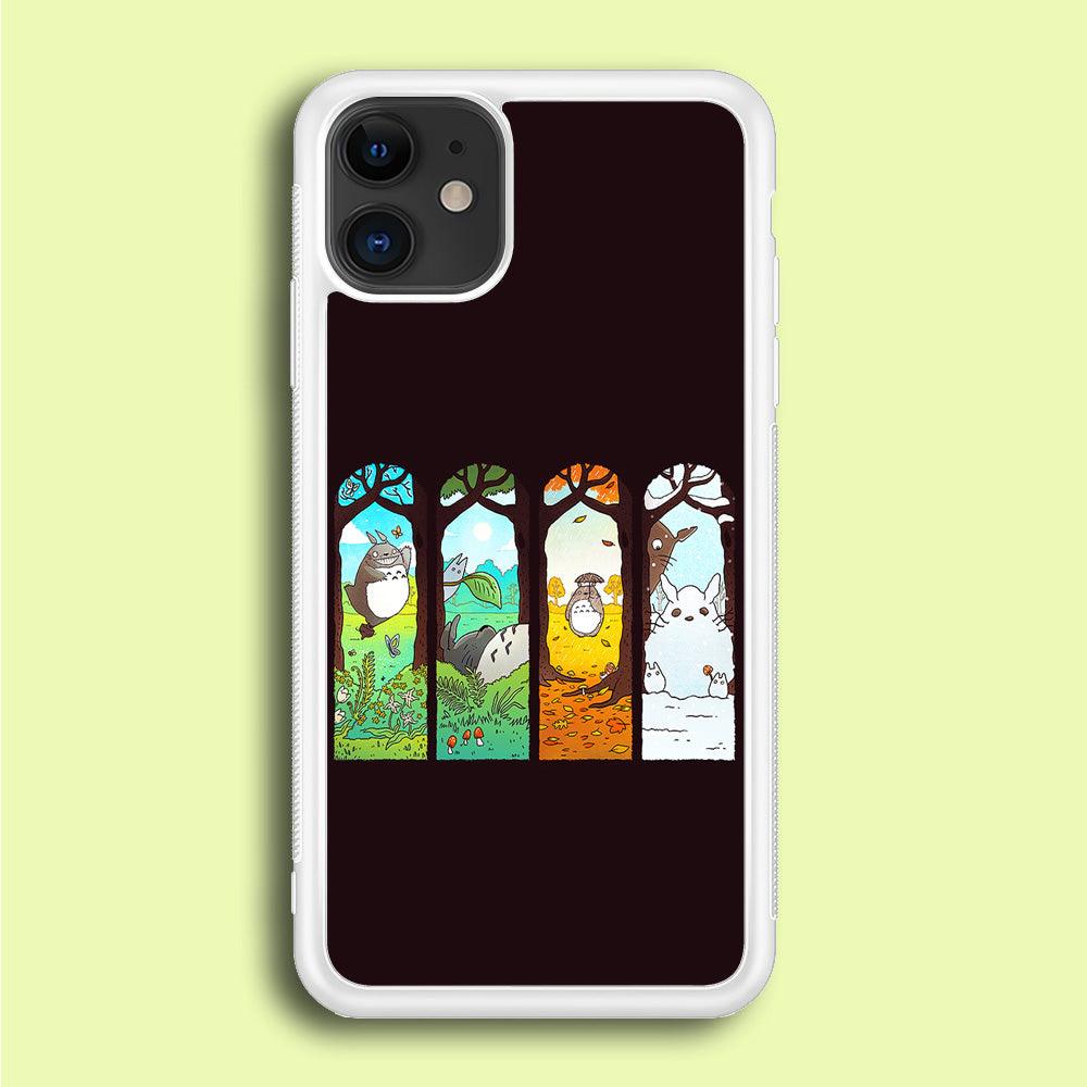 Ghibli Elemental Charms Brown iPhone 12 Case-Rubber / White (2D Case)-Xtracase