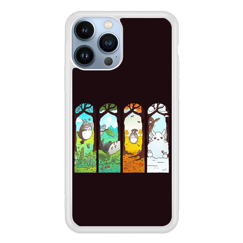 Ghibli Elemental Charms Brown iPhone 13 Pro Max Case-Rubber / White (2D Case)-Xtracase