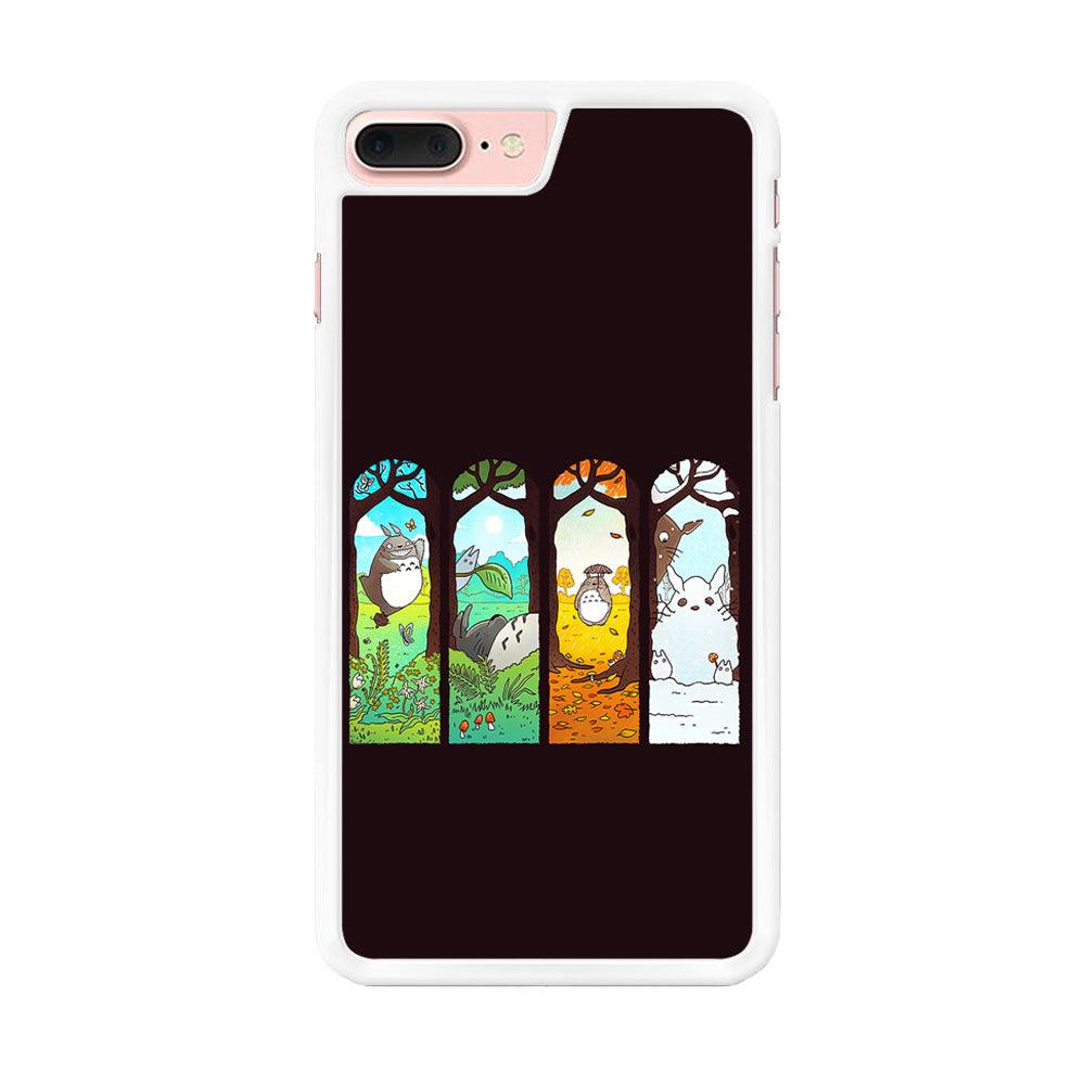 Ghibli Elemental Charms Brown iPhone 8 Plus Case-Rubber / White (2D Case)-Xtracase