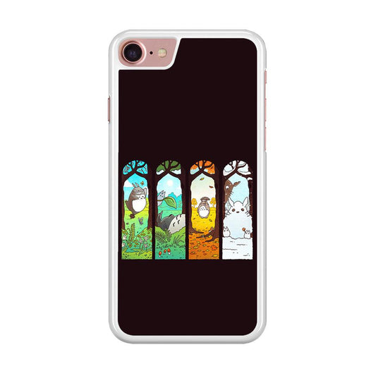 Ghibli Elemental Charms Brown iPhone SE 2020 Case-Rubber / White (2D Case)-Xtracase
