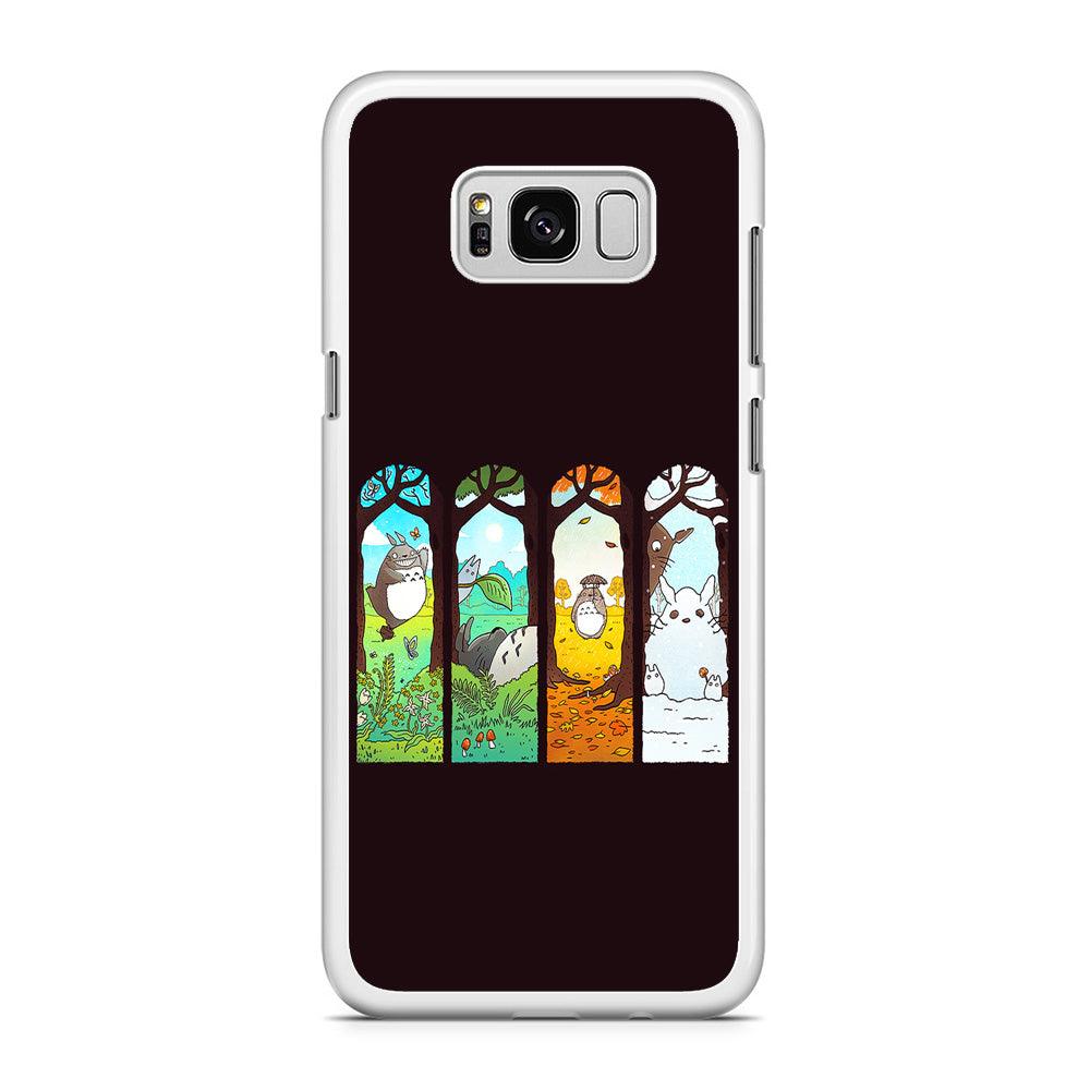 Ghibli Elemental Charms Brown Samsung Galaxy S8 Case-Rubber / White (2D Case)-Xtracase