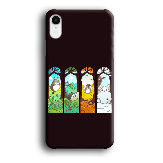 Ghibli Elemental Charms Brown iPhone XR Case-Plastic / Full Wrap (3D Case)-Xtracase