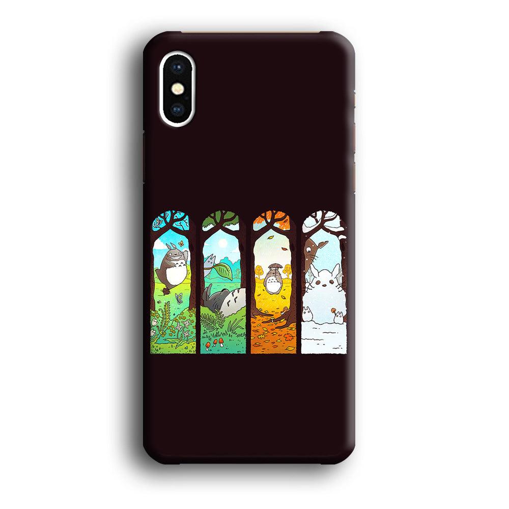 Ghibli Elemental Charms Brown iPhone Xs Case-Plastic / Full Wrap (3D Case)-Xtracase
