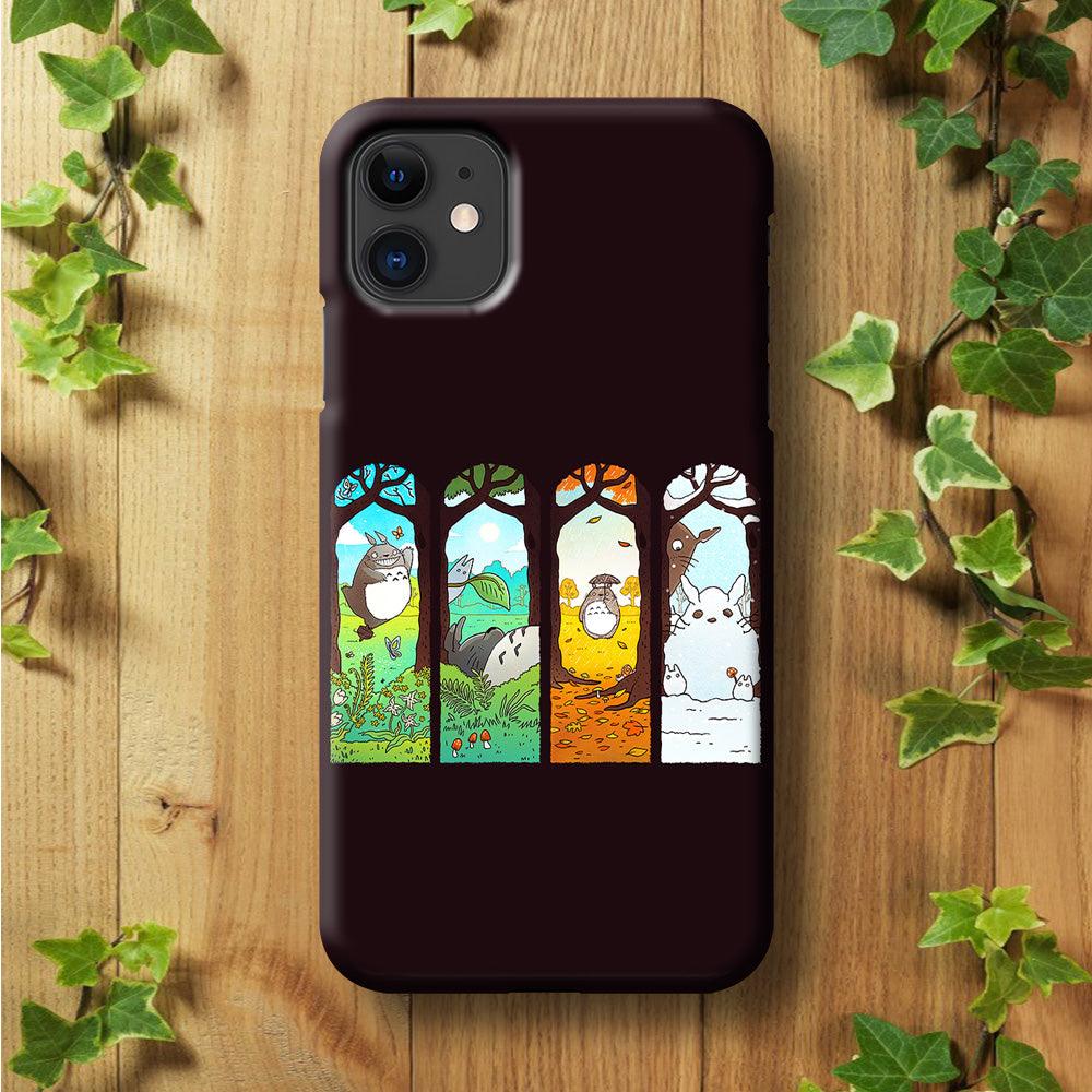 Ghibli Elemental Charms Brown iPhone 11 Case-Plastic / Full Wrap (3D Case)-Xtracase