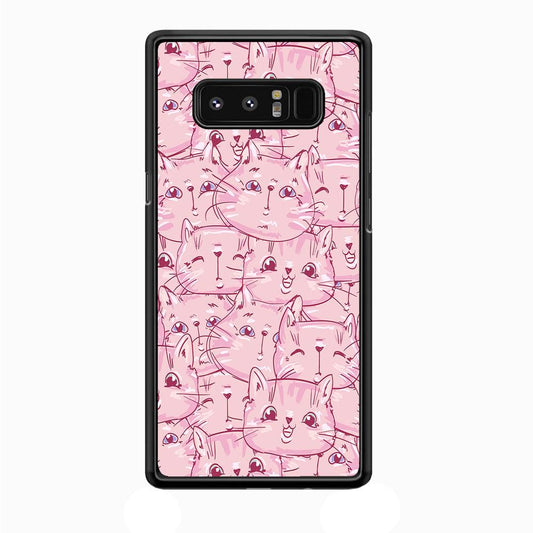 Girly Cute Face Cat Samsung Galaxy Note 8 Case-Plastic / Full Wrap (3D Case)-Xtracase