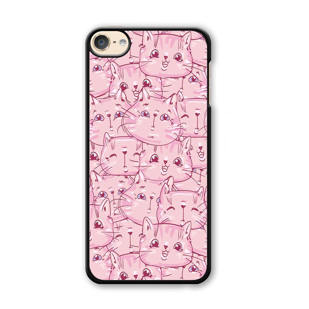 Girly Cute Face Cat iPod Touch 6 Case-Plastic / Full Wrap (3D Case)-Xtracase