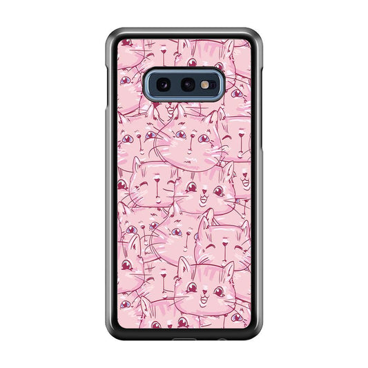Girly Cute Face Cat Samsung Galaxy S10E Case-Plastic / Full Wrap (3D Case)-Xtracase
