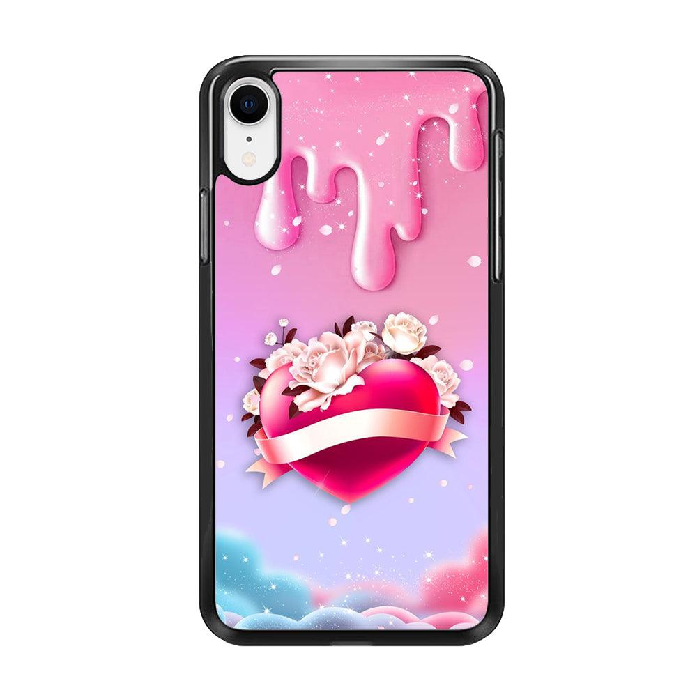 Girly Cute Love Roses iPhone XR Case-Rubber / Black (2D Case)-Xtracase