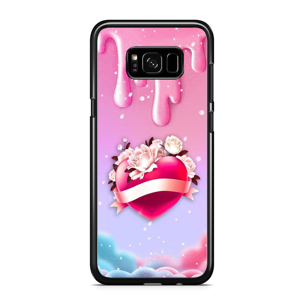 Girly Cute Love Roses Samsung Galaxy S8 Case-Rubber / Black (2D Case)-Xtracase