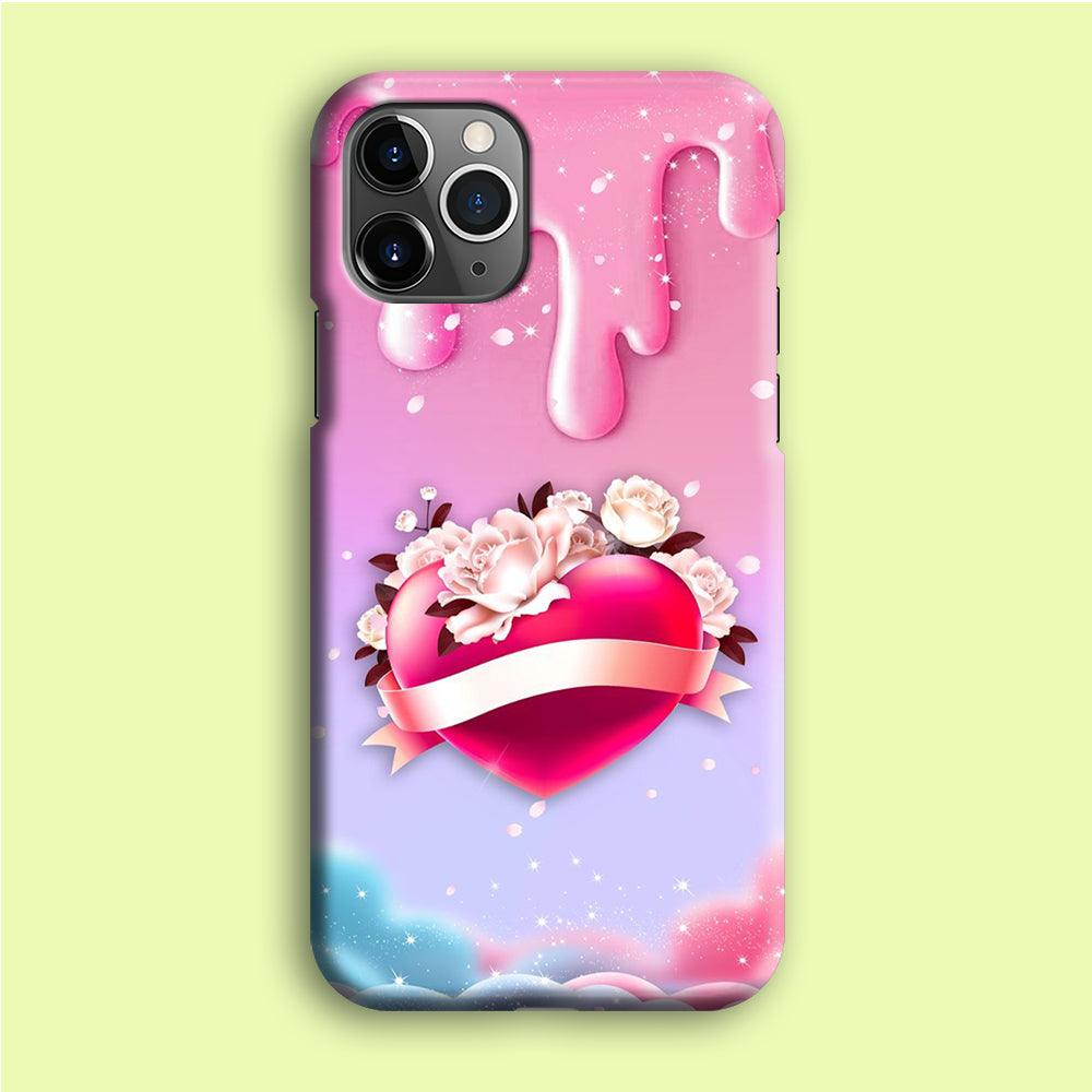 Girly Cute Love Roses iPhone 12 Pro Case-Plastic / Full Wrap (3D Case)-Xtracase
