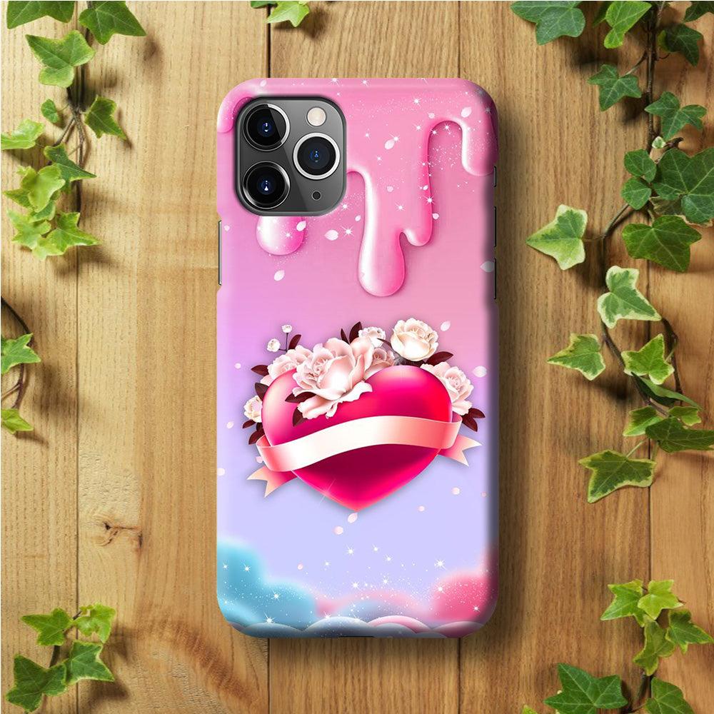 Girly Cute Love Roses iPhone 11 Pro Max Case-Plastic / Full Wrap (3D Case)-Xtracase
