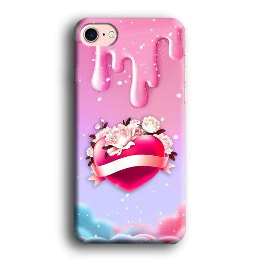 Girly Cute Love Roses iPhone 8 Case-Plastic / Full Wrap (3D Case)-Xtracase