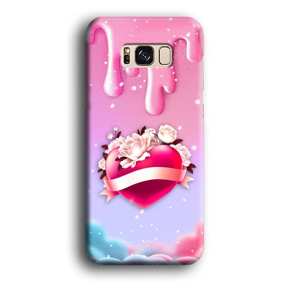 Girly Cute Love Roses Samsung Galaxy S8 Case-Plastic / Full Wrap (3D Case)-Xtracase