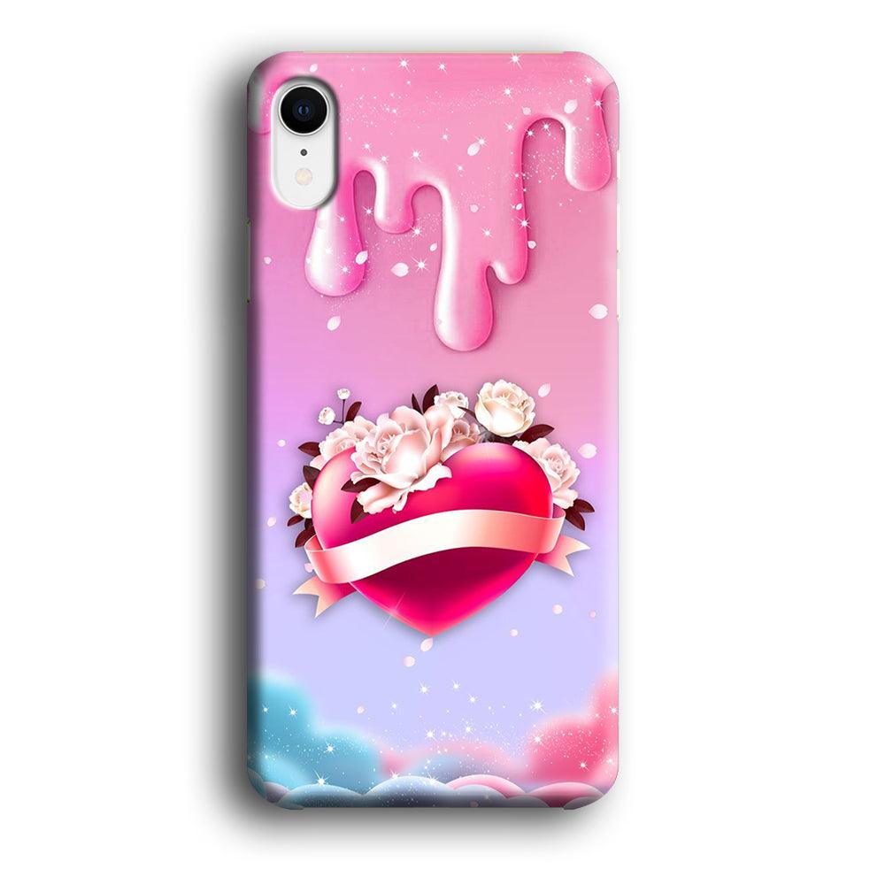 Girly Cute Love Roses iPhone XR Case-Plastic / Full Wrap (3D Case)-Xtracase