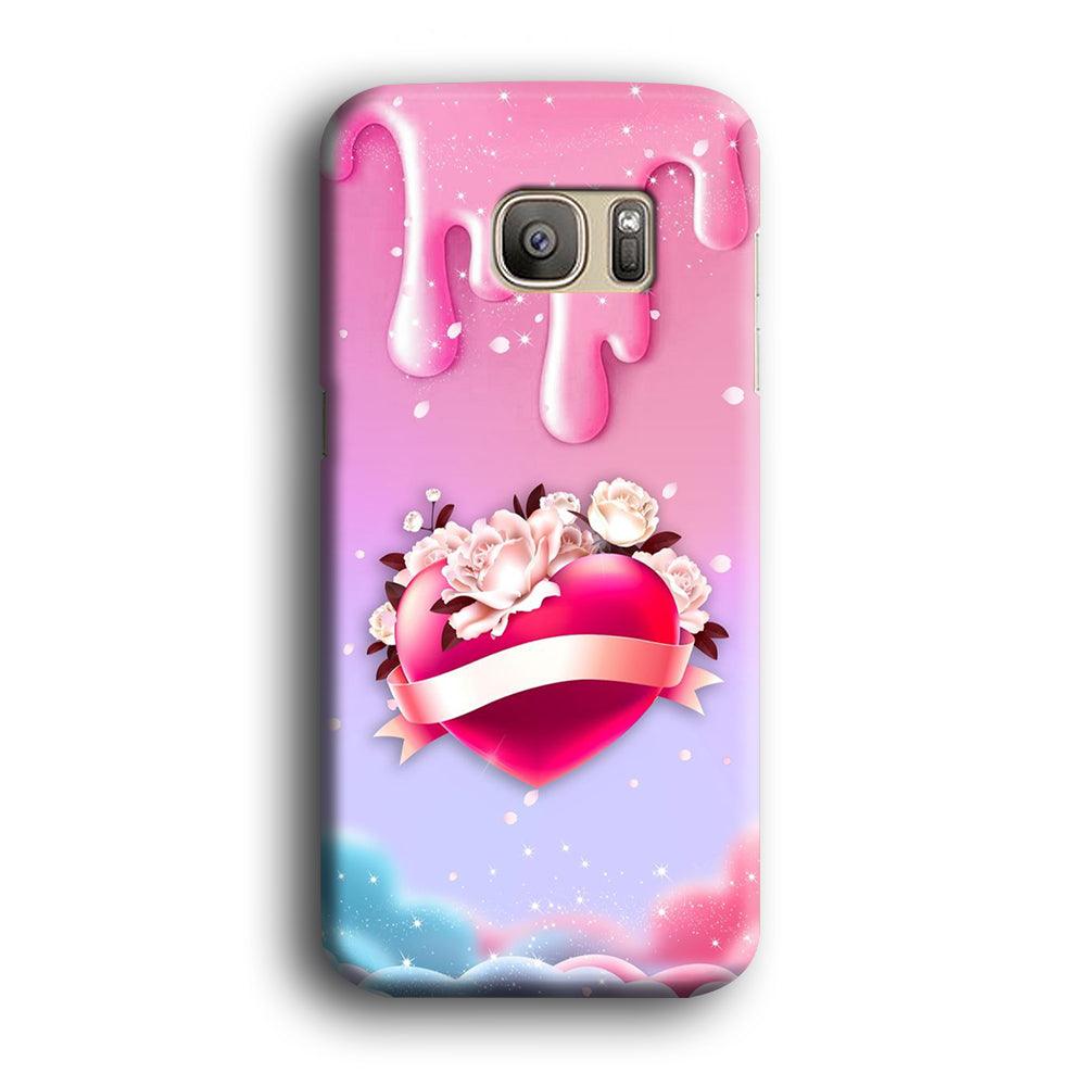 Girly Cute Love Roses Samsung Galaxy S7 Edge Case-Plastic / Full Wrap (3D Case)-Xtracase