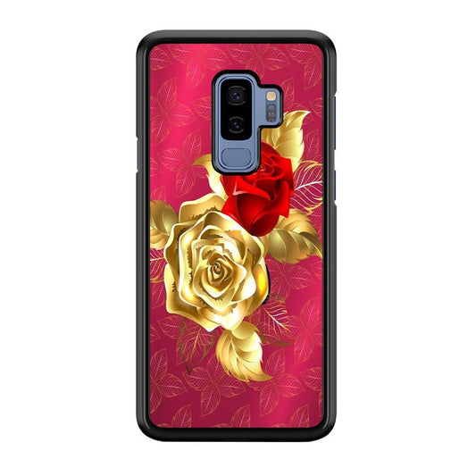 Girly Golden and Red Roses Samsung Galaxy S9 Plus Case-Plastic / Full Wrap (3D Case)-Xtracase