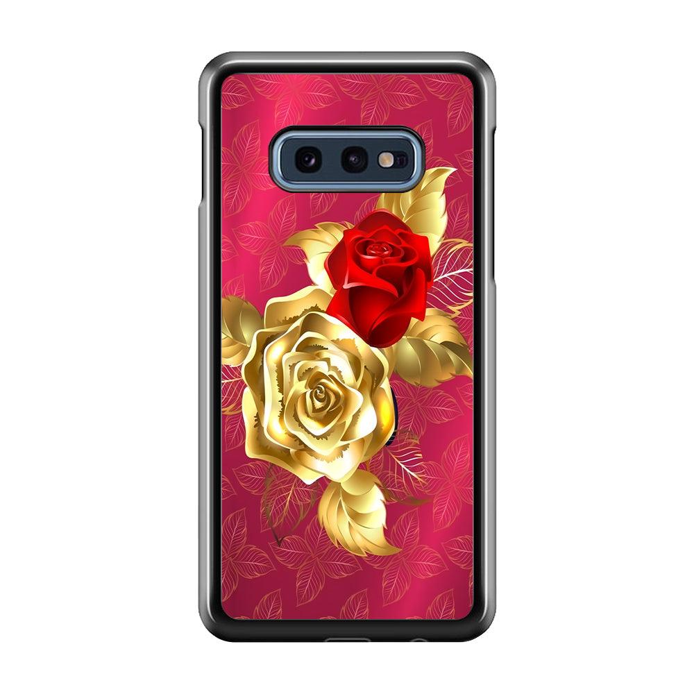 Girly Golden and Red Roses Samsung Galaxy S10E Case-Plastic / Full Wrap (3D Case)-Xtracase