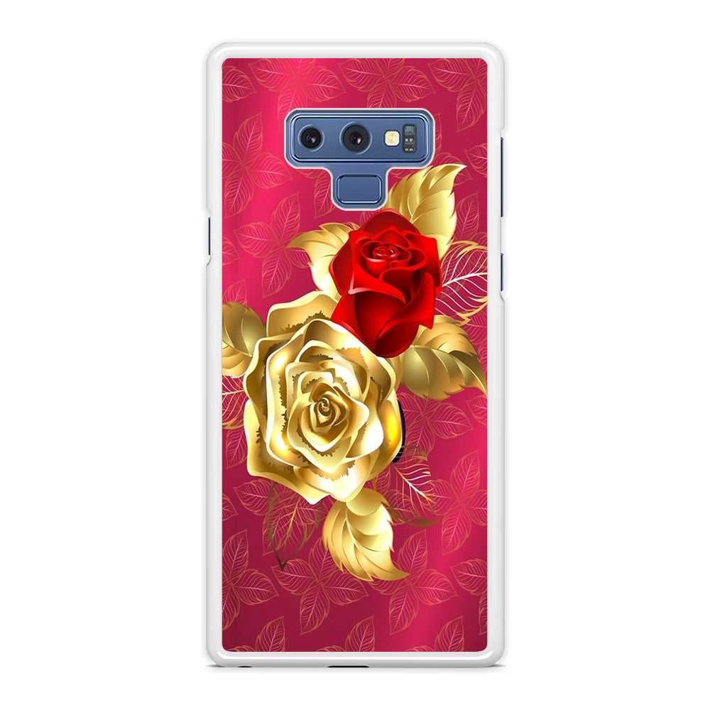 Girly Golden and Red Roses Samsung Galaxy Note 9 Case