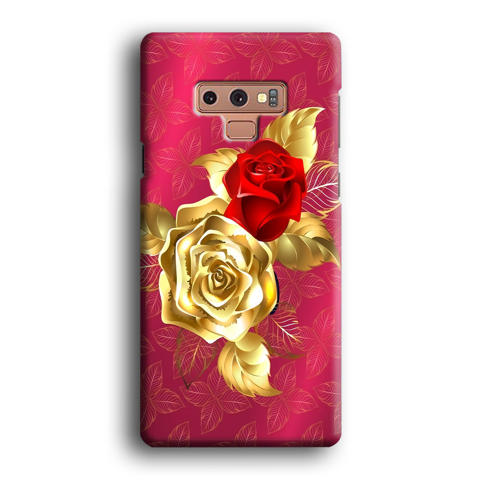 Girly Golden and Red Roses Samsung Galaxy Note 9 Case